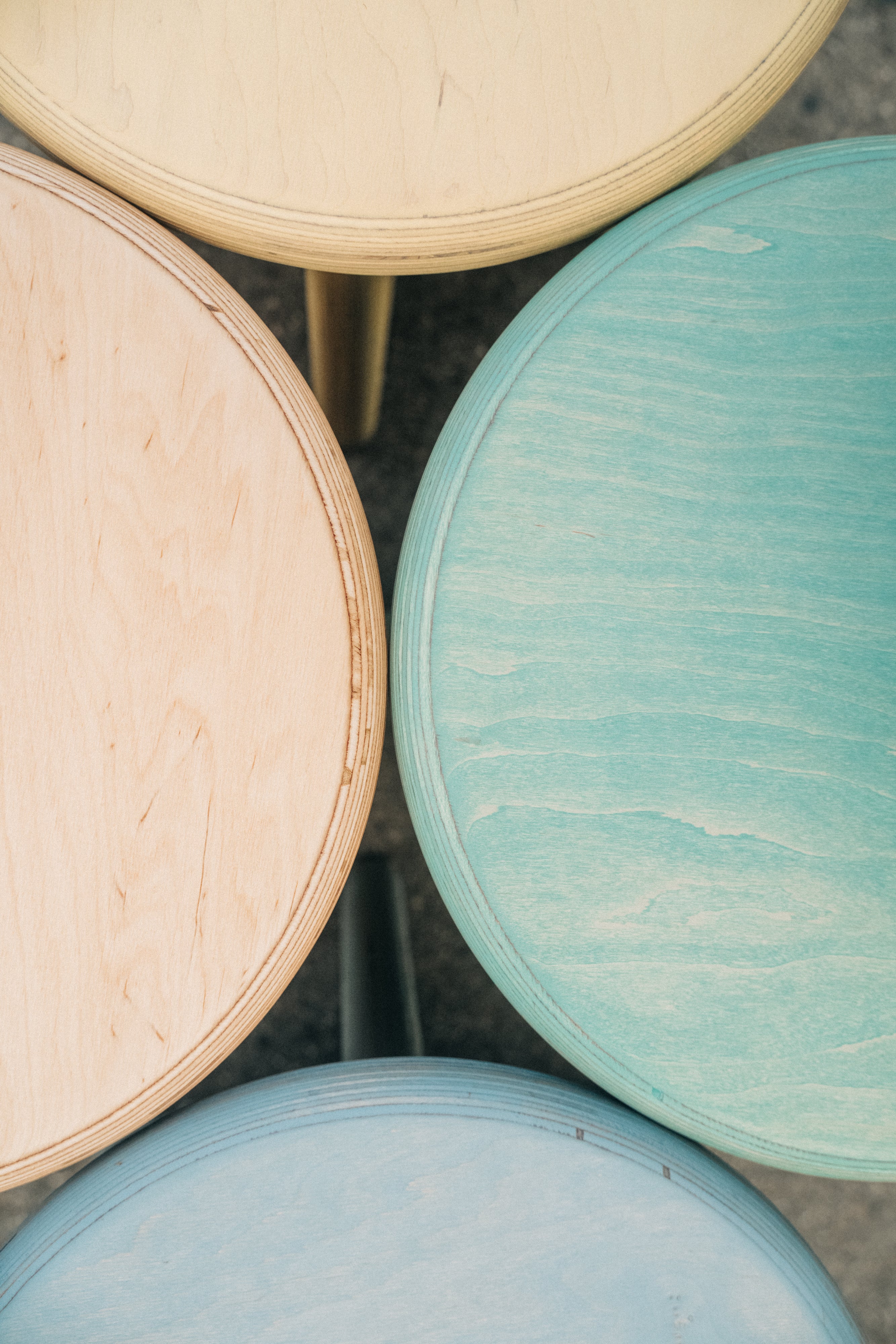 Birke Multiplex Hocker/ Beistelltisch 38cm ⌀