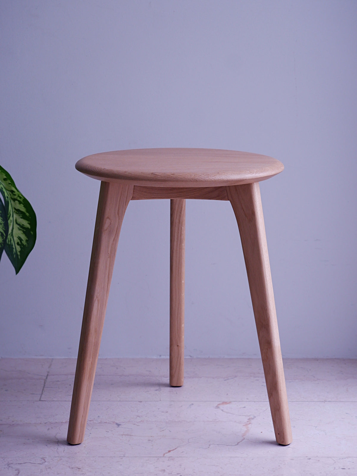 Massivholz Hocker 38cm ⌀ aus Eiche, Schnurbaum
