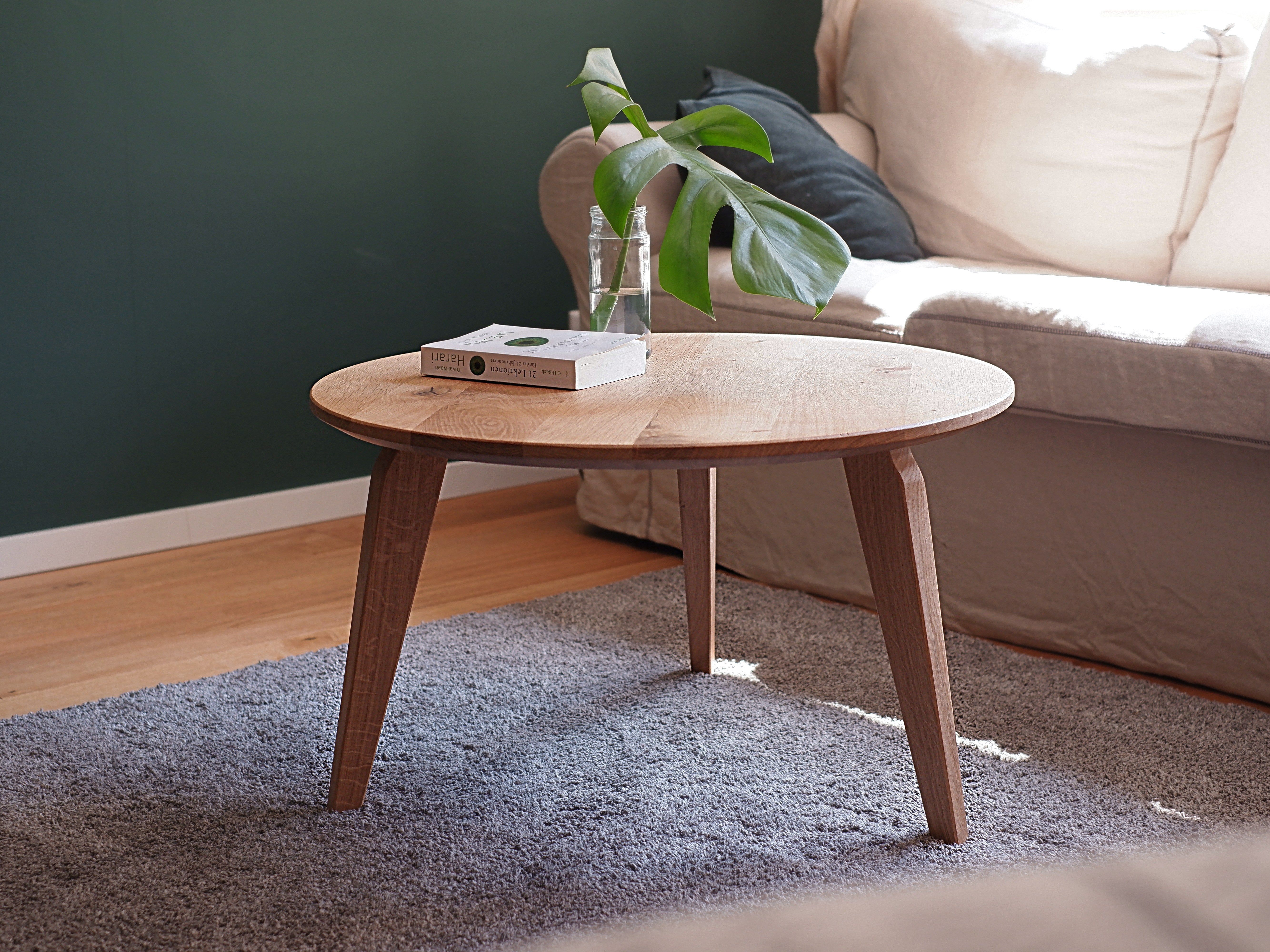 Runder Couchtisch 70cm⌀ aus Eichenholz