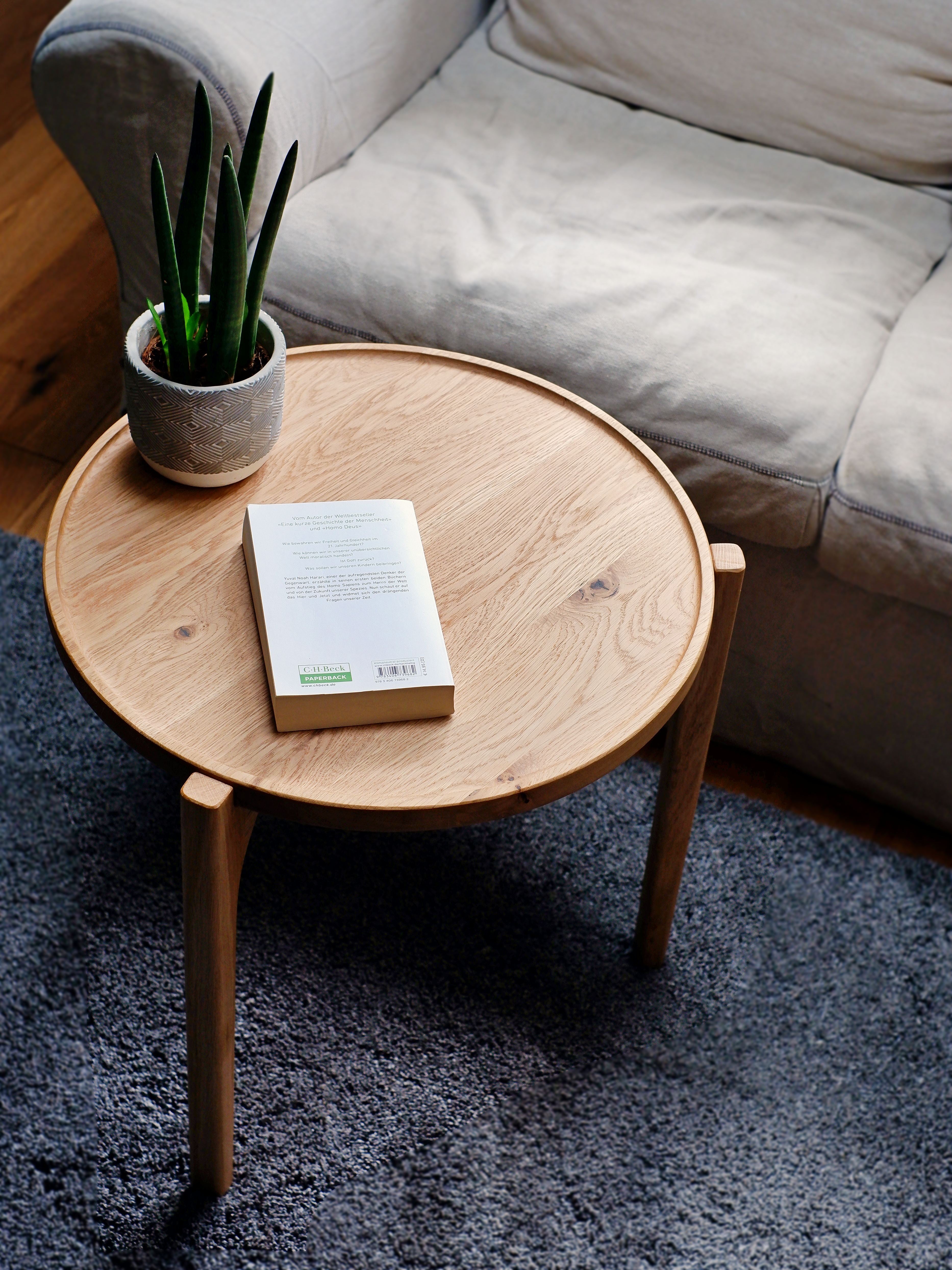 Beistelltisch 50cm ⌀ aus Eichenholz