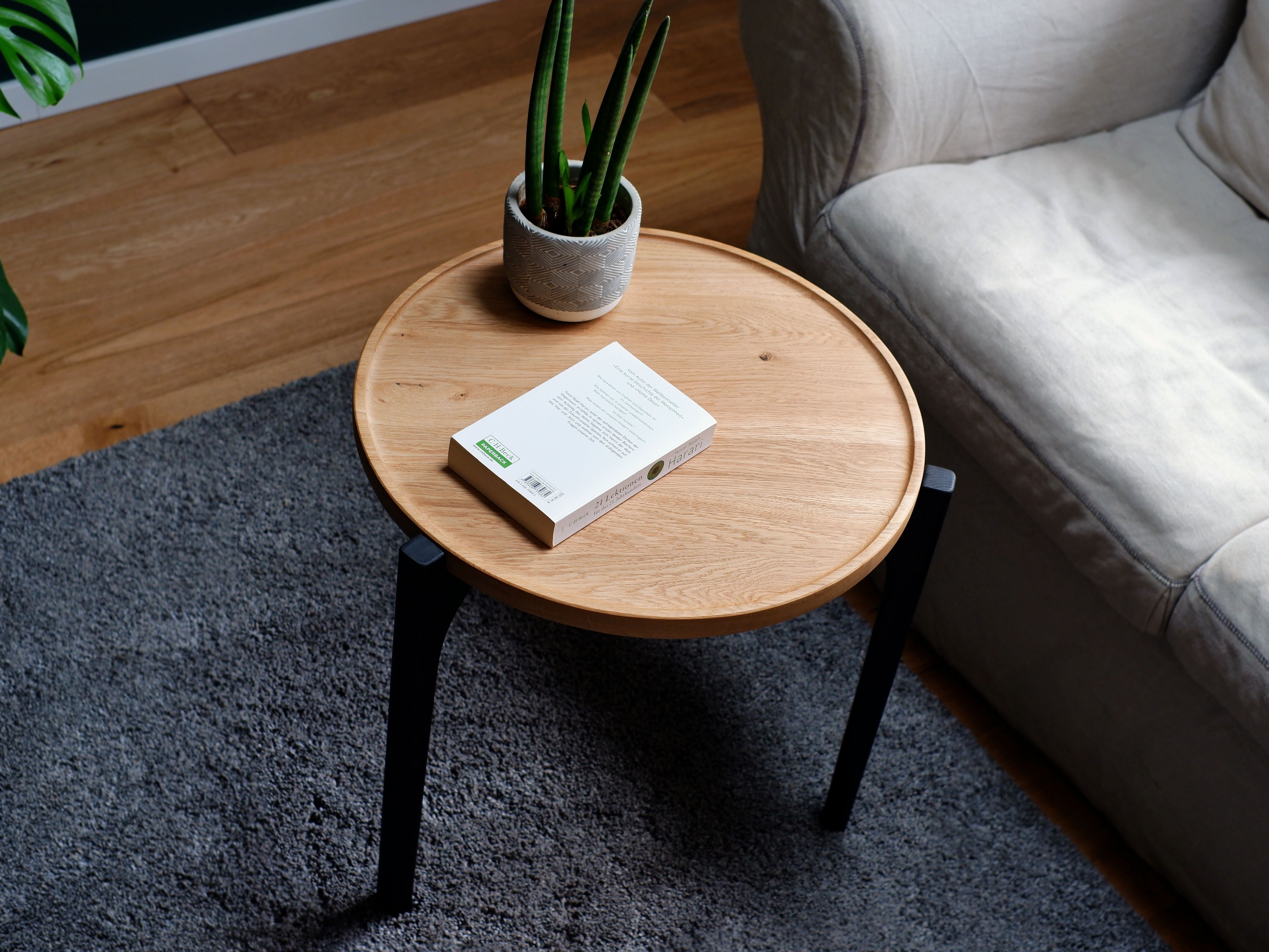 Beistelltisch 50cm ⌀ aus Eichenholz