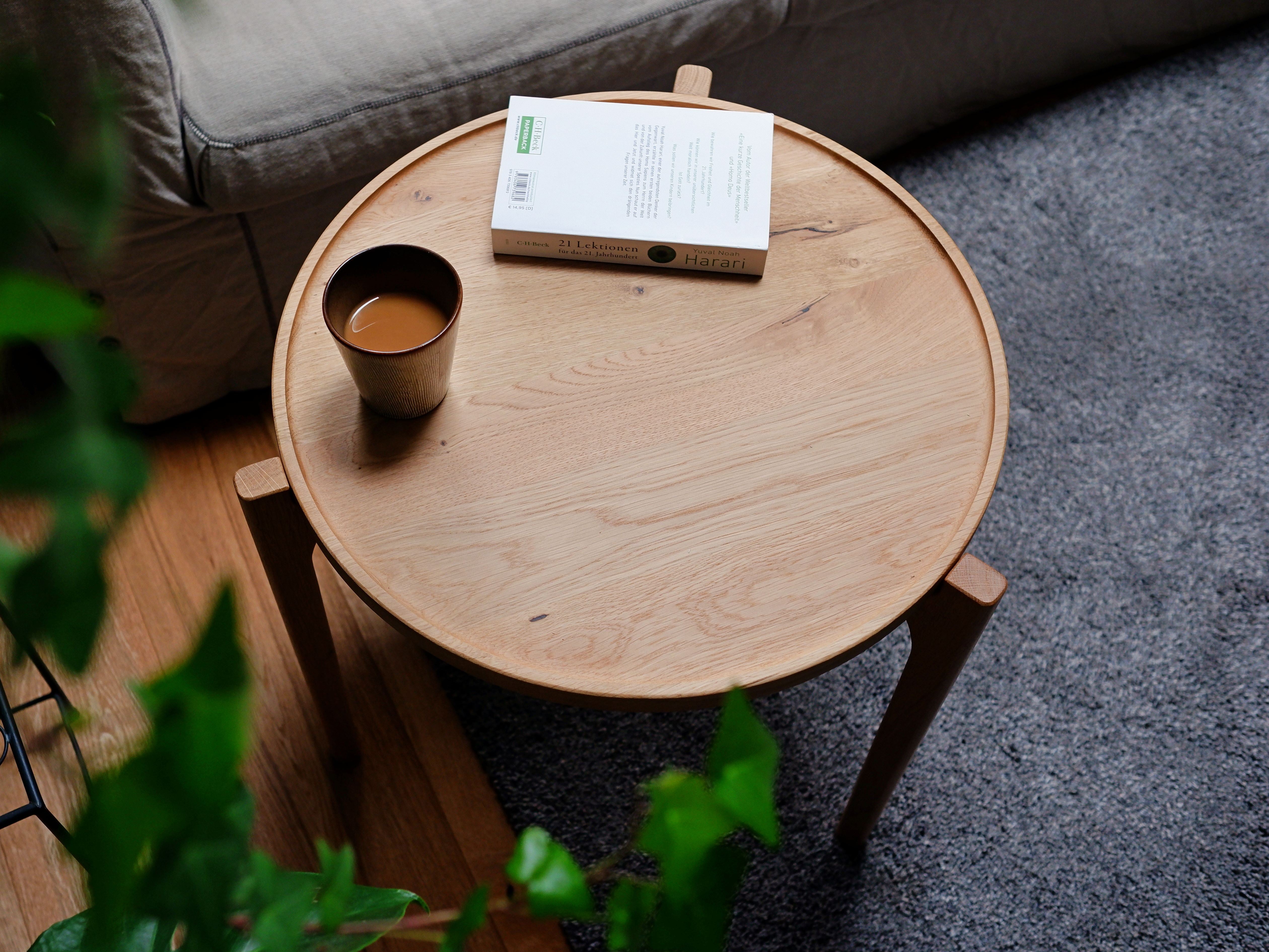 Beistelltisch 50cm ⌀ aus Eichenholz