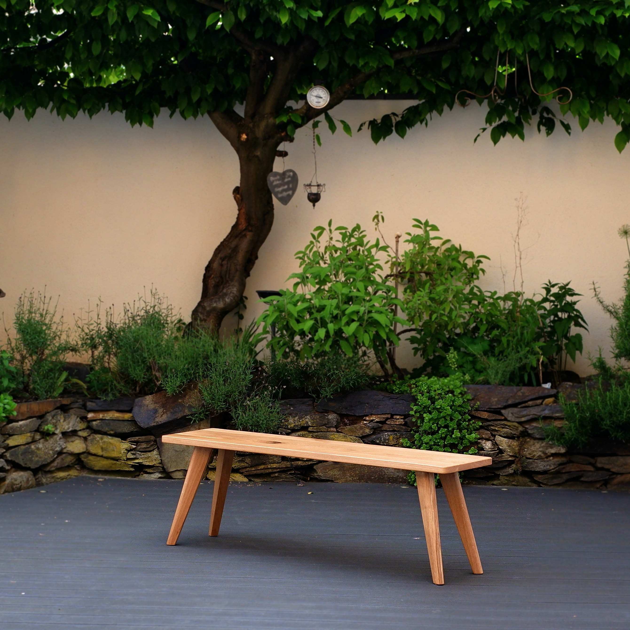 Sitzbank aus Eichenholz