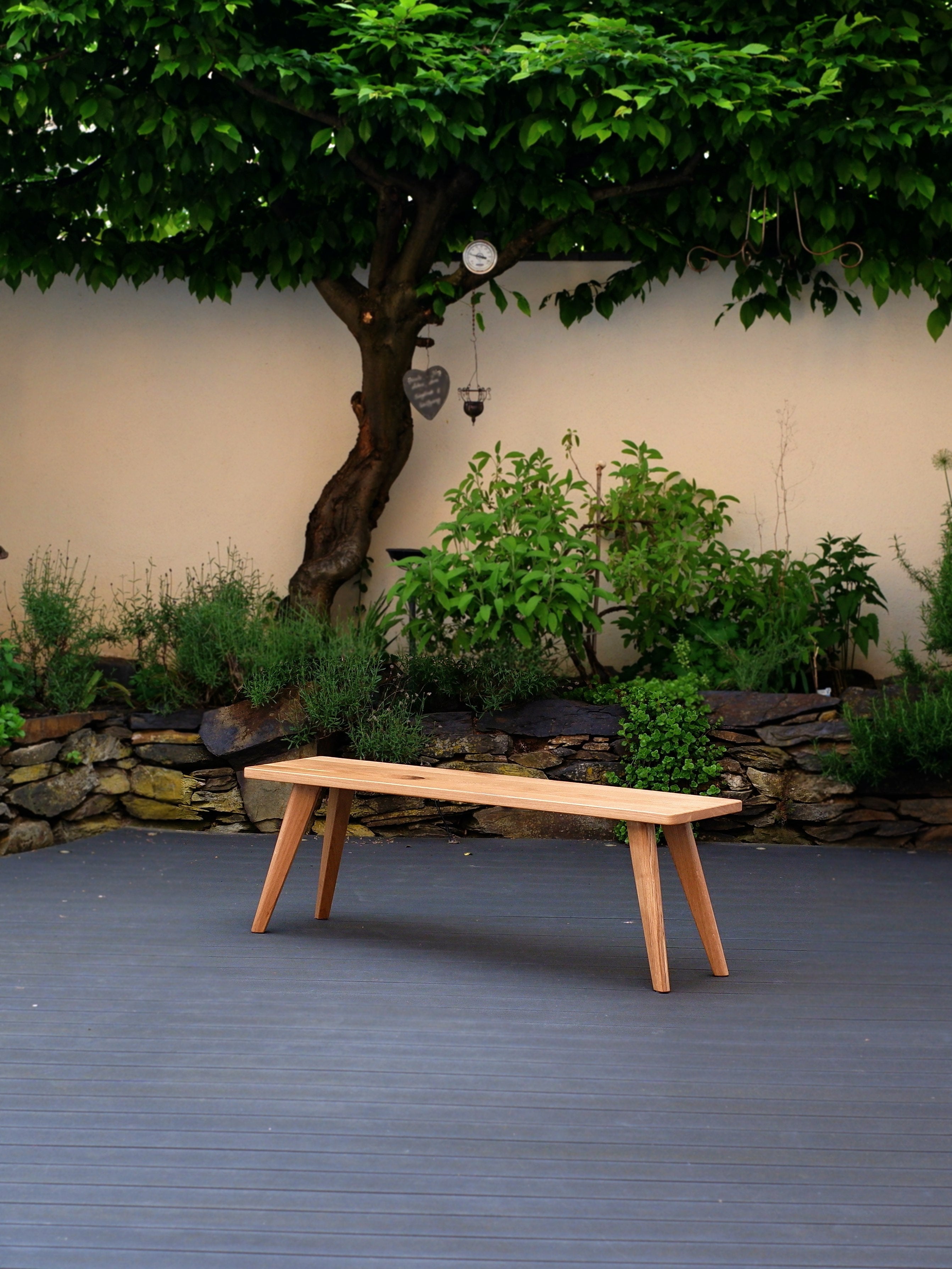 Sitzbank aus Eichenholz