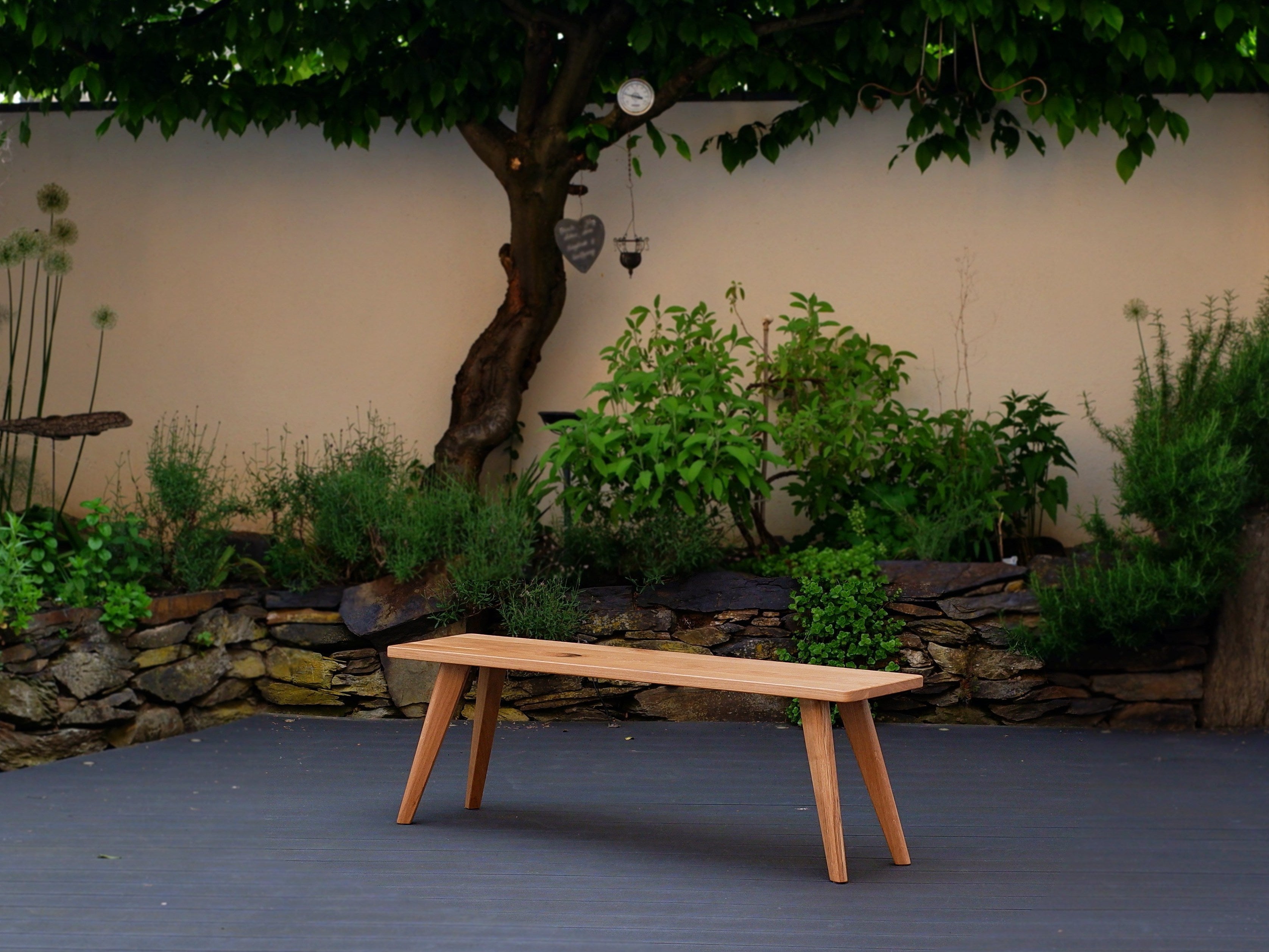 Sitzbank aus Eichenholz