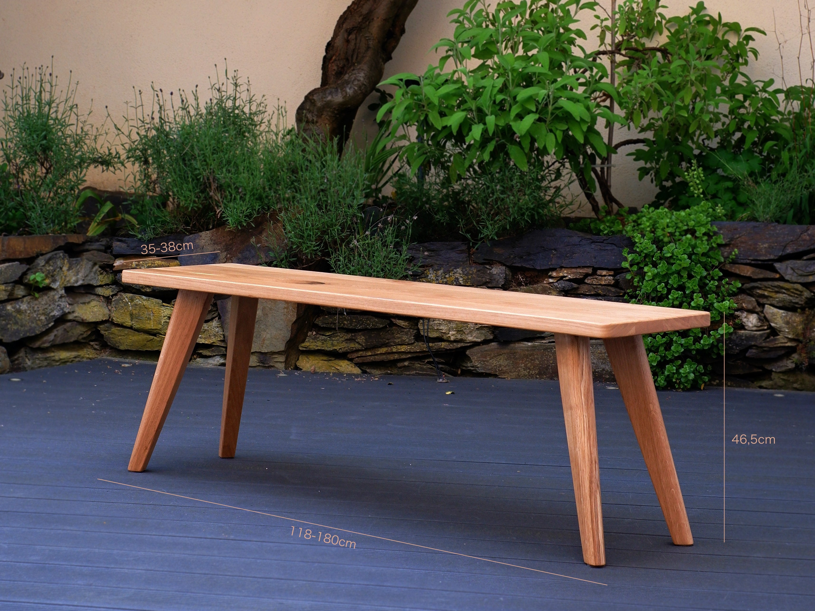 Sitzbank aus Eichenholz