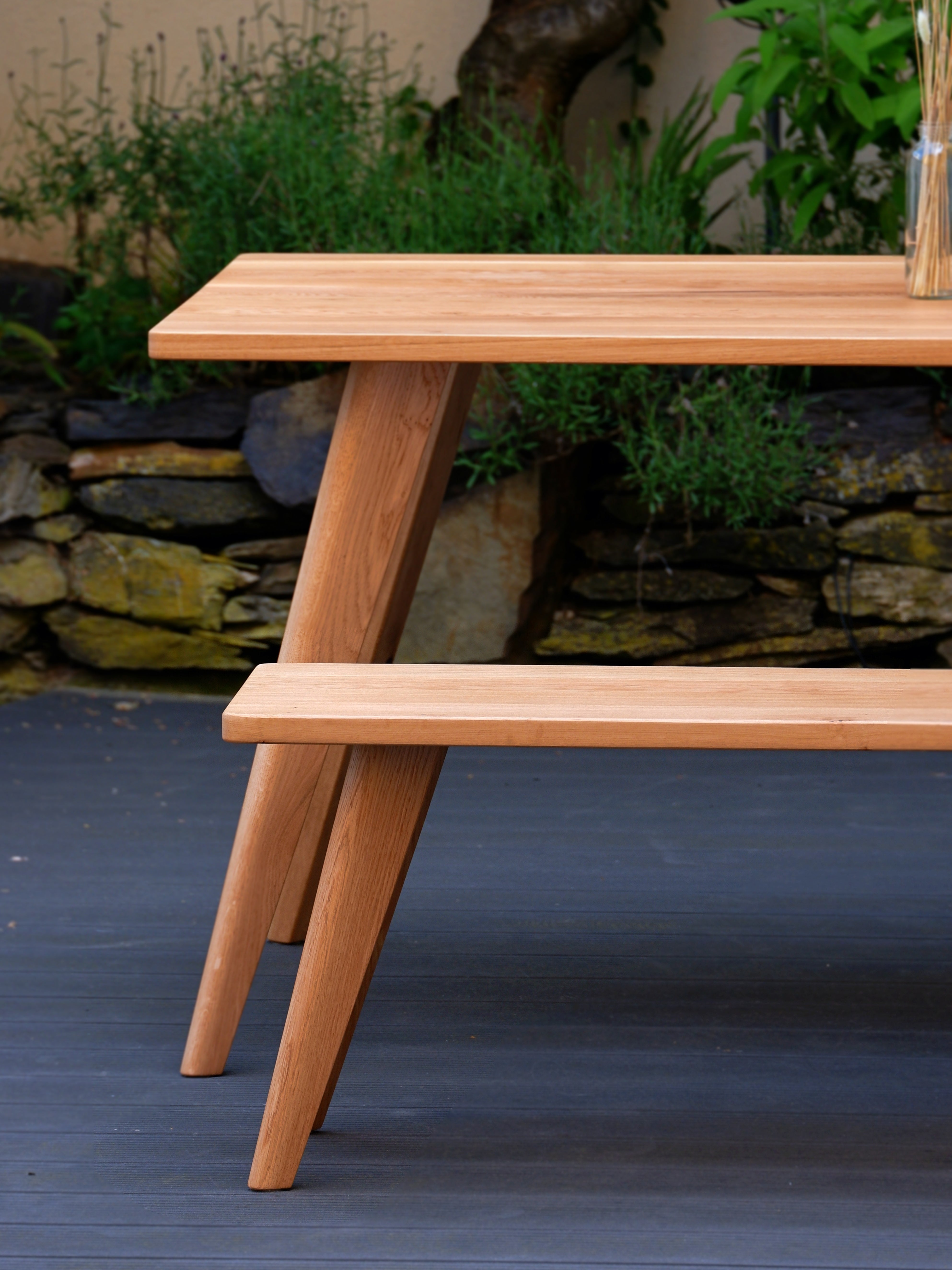 Sitzbank aus Eichenholz