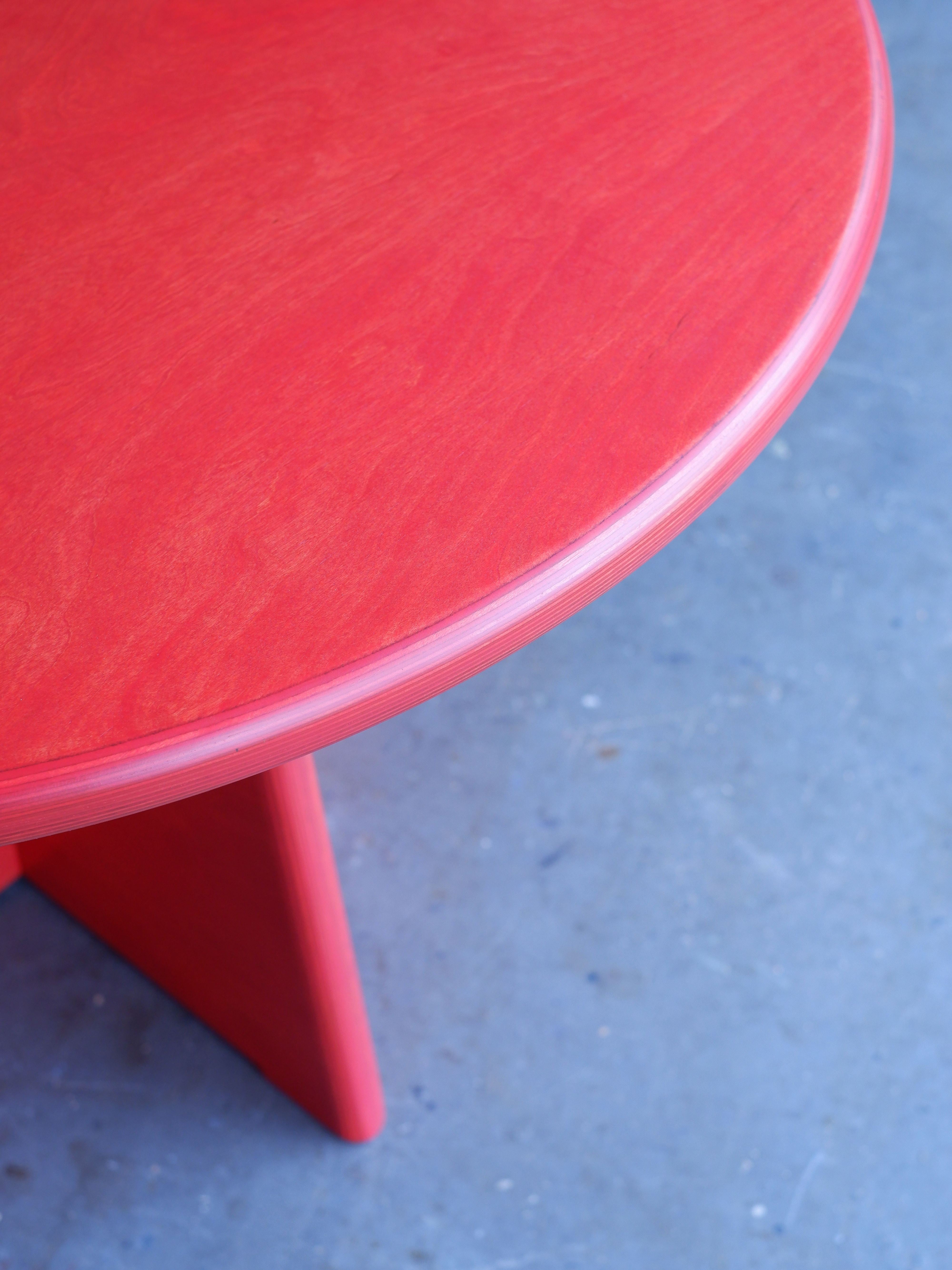 Runder Esstisch mit Hockern aus Birke Multiplex