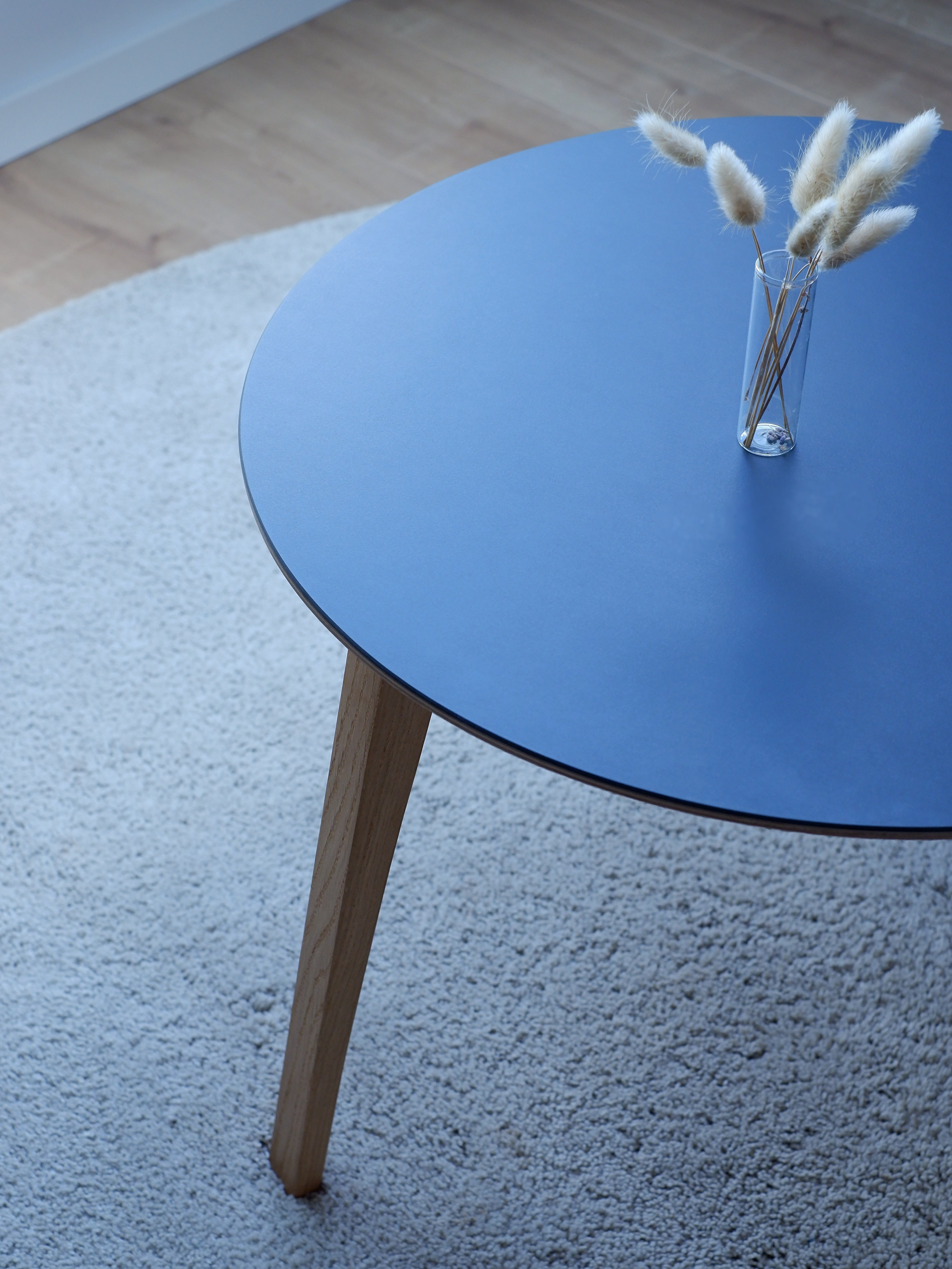 Beistelltisch 60&45cm ⌀ aus Eiche mit Linoleum Platte