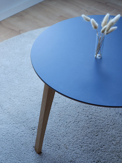 Beistelltisch 60&45cm ⌀ aus Eiche mit Linoleum Platte
