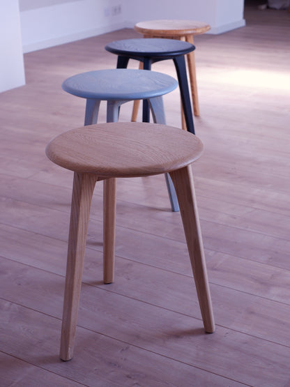 Massivholz Hocker 38cm ⌀ aus Eiche, Schnurbaum
