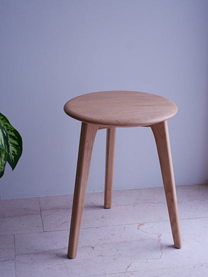 Massivholz Hocker 38cm ⌀ aus Eiche, Schnurbaum