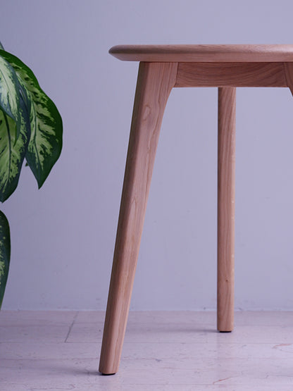 Massivholz Hocker 38cm ⌀ aus Eiche, Schnurbaum