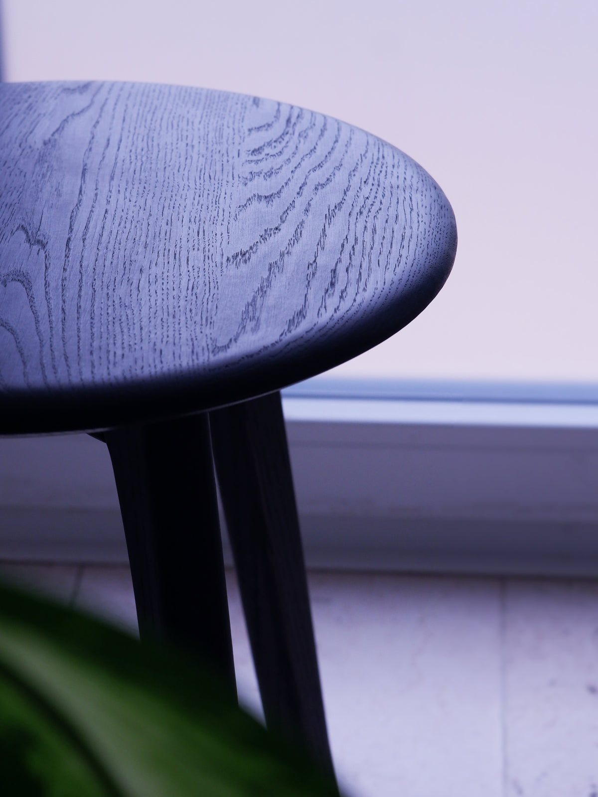 Massivholz Hocker 38cm ⌀ aus Eiche, Schnurbaum
