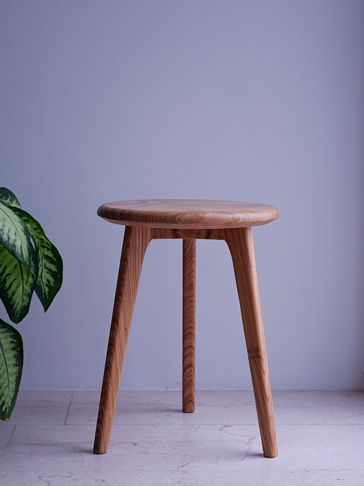 Massivholz Hocker 38cm ⌀ aus Eiche, Schnurbaum