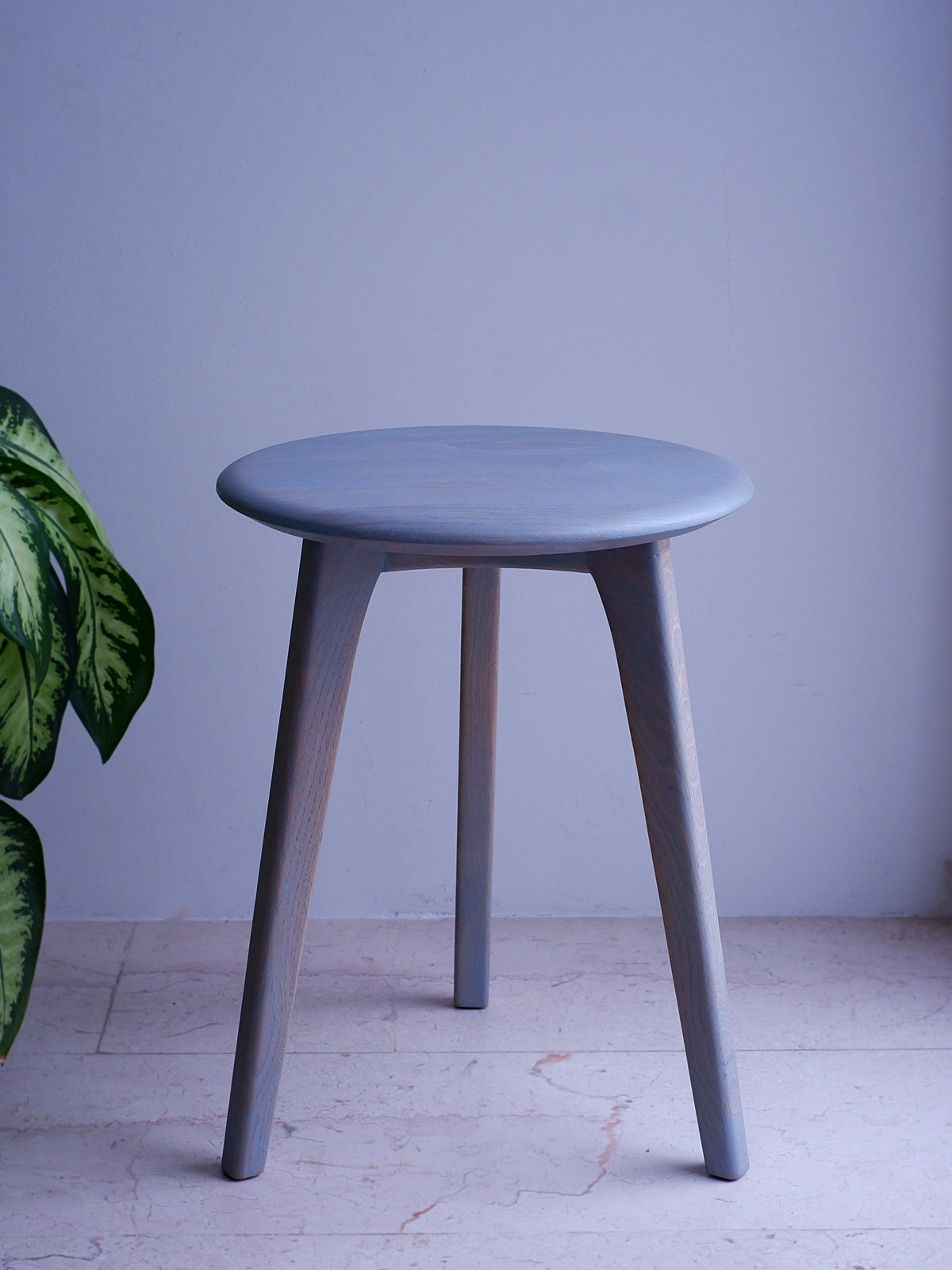 Massivholz Hocker 38cm ⌀ aus Eiche, Schnurbaum