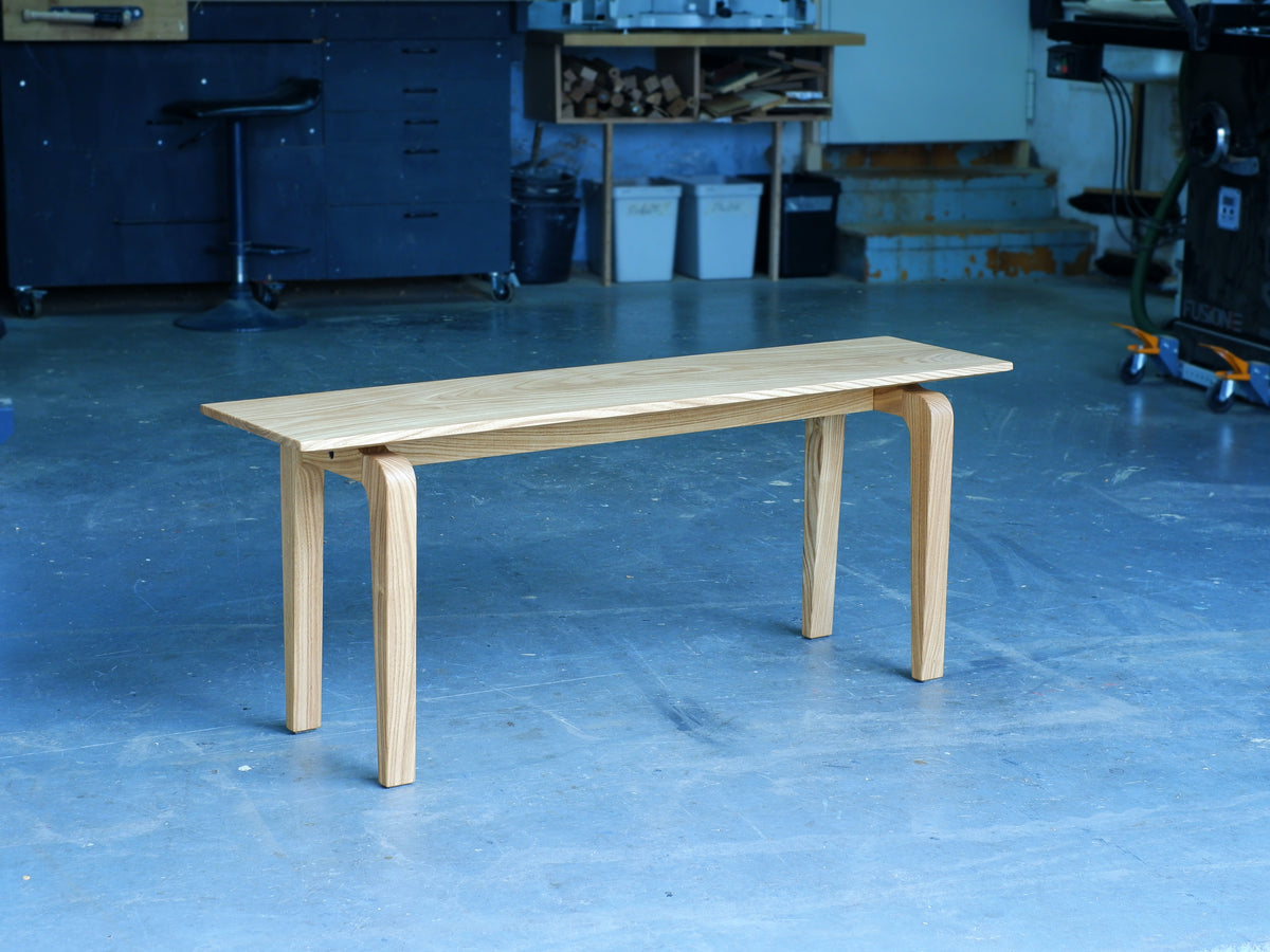 Massivholz Sitzbank aus Eiche / Schnurbaum / Esche 118-180cm