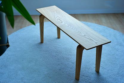 Massivholz Sitzbank aus Eiche / Schnurbaum / Esche 118-180cm