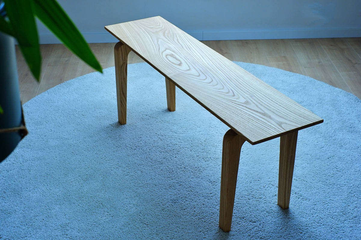 Massivholz Sitzbank aus Eiche / Schnurbaum / Esche 118-180cm