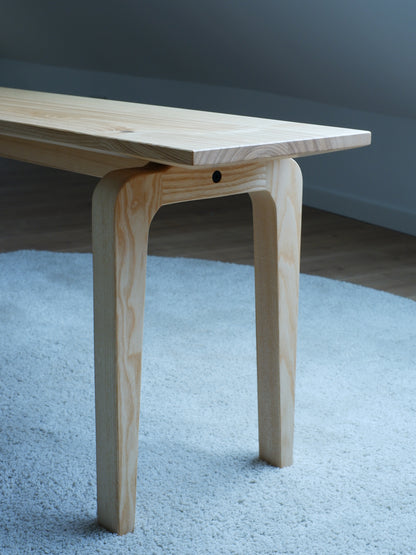 Massivholz Sitzbank aus Eiche / Schnurbaum / Esche 118-180cm